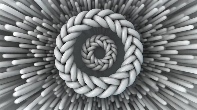 Hypnotic Spiral Braid Tunnel Abstract Motion Background Loop.