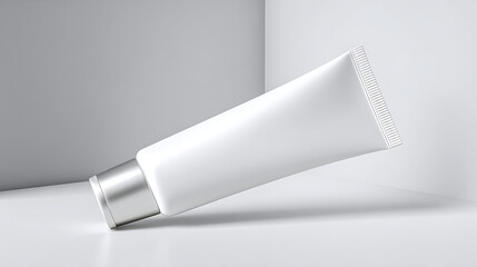White Tube of Cream Squeeze Bottle in Minimal Studio