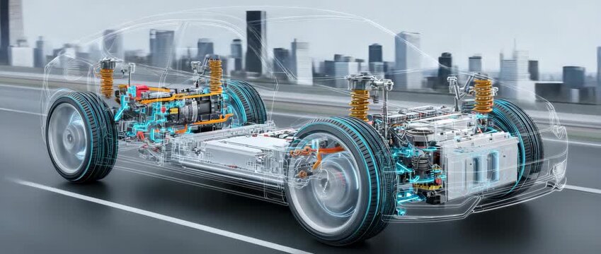 Electric vehicle technology. Advanced automotive engineering and future mobility.