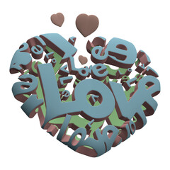 3d illustration like heart shaped