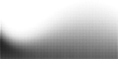 Halftone wave. Seamless pattern. Abstract dotted background. Texture of black dots. Monochrome gradient background. Vector illustration.