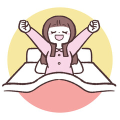 女性がすっきり起きたイラスト