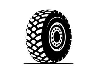 Black and White Mud Terrain Tire Icon / Logo © Lovely