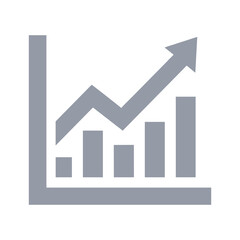 Graph showing increasing trend with bar chart and arrow