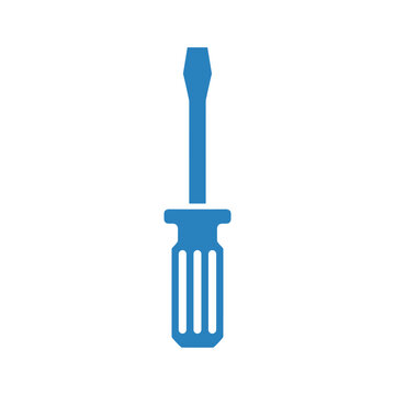 Blue spork icon on white background