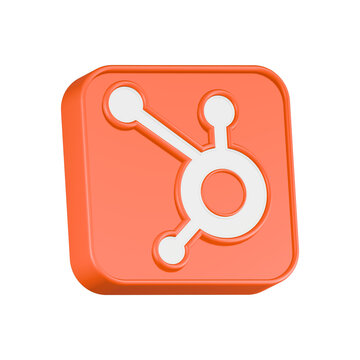 HubSpot 3d rendering icon square button 