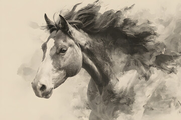 Obraz premium 2026 year of the horse ink art for lunar new year chinese zodiac