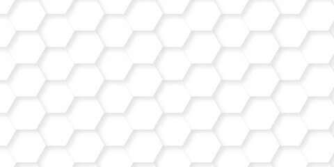 White abstract hexagonal hexagon modern technology. paper creative emboss light honeycomb polygonal web. geometric science and mosaic tile with template texture background.
