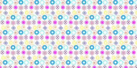 seamless pattern with colorful vector fabric polka art fabric retro ornament floral flower textile design.