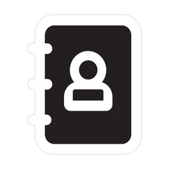 Illustration Vector of  Contact book icon with user profile | Glyph Icon