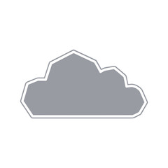 Simple gray cloud icon on white background
