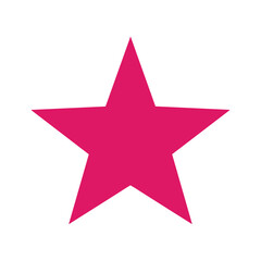 Bright pink star shape on white background
