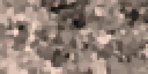 Pixelated Abstract Mosaic in Sepia Tones Featuring Irregular Blocks of Light and Dark Brown Shades for a Retro or Distressed Look