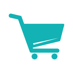 Shopping cart icon on white background