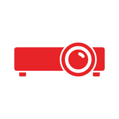 Red projector icon on white background