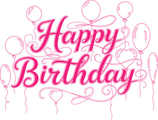 Happy birthday wishes with colorful balloons