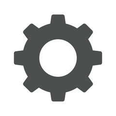 Simple gear icon on white background