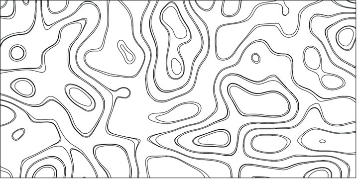 Black and white abstract line art pattern with thick, bold, organic wavy lines and irregular shapes creating a striking and minimalist graphic design element