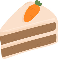 Carrot cake Illutration, A piece of cake.