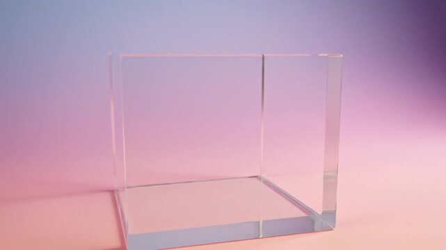 Clean, transparent glass test tubes holding pink liquid in a laboratory with nobody present