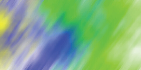 Obraz premium Vibrant abstract watercolor brush strokes in diagonal motion with blended colors of green blue and yellow creating a fluid and energetic background texture