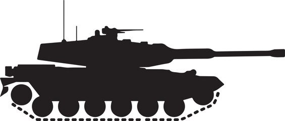 Obraz premium Military tank logo silhouette vector illustration, battle tank silhouette vector