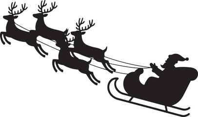 Santa's sleigh silhouette vector design