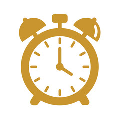 Alarm clock icon on white background