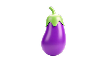 3D Rendered Eggplant Isolated on White Background