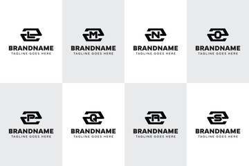 Letters ZL ZM ZN ZO ZP ZQ ZR ZS Hexagon Monogram Logo Set, for LZ MZ NZ OZ PZ QZ RZ SZ initials