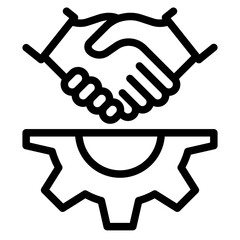 Collaboration,  organization, trust, social, collaboration, people, dea sharing, crowdsourcing, knowledge exchange, brainstorming, partnerships, research, outline icon vector design illustrator