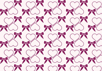 seamless pattern with hearts and bows