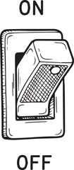 Light Switch, Hand-drawn black and white vector illustration