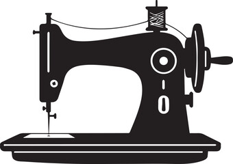 Vintage Sewing Machine, Crafty black and white vector illustration