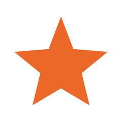 Orange star shape on white background