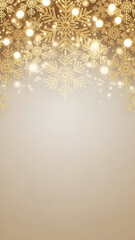 golden christmas background with snowflakes