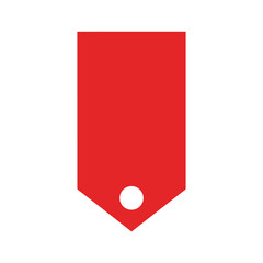 Red tag icon with white background