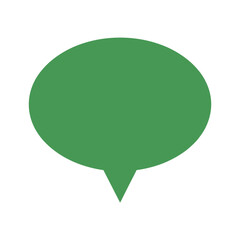 Green speech bubble icon on white background