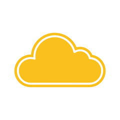 Simple yellow cloud icon on white background