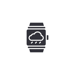 Obraz premium Smartwatch cloud icon representing wearable data backup, health data sync, and connected digital lifestyle.