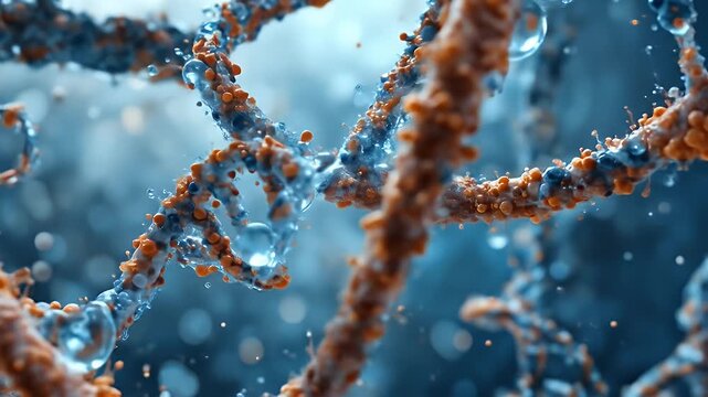 DNA structure visualization showcases genetic code for science and medicine research