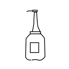 bottle of  hand wash outline icon vector