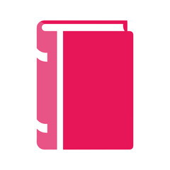 Pink book icon on white background
