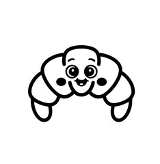 Kawaii style vector illustration featuring cute croissant  for playful design projects