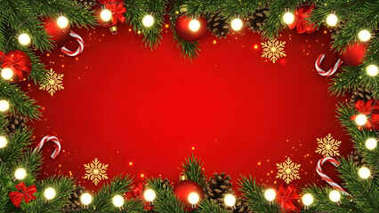 christmas background with christmas tree and balls