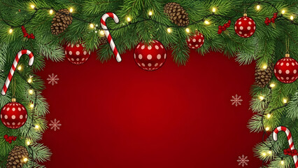 christmas background with christmas tree and decorations
