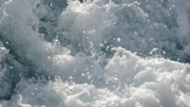 Slow Motion Ocean Waves with Bubbling, Boiling, Surging Water  Crystal Clear Cinematic Flow