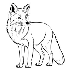 Obraz premium Vibrant red fox illustration with natural elements