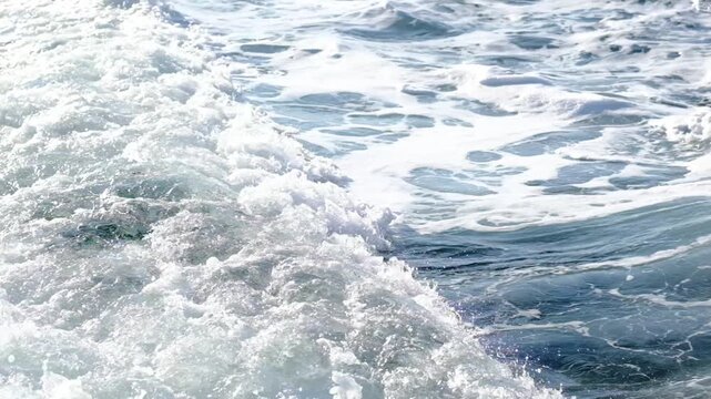 Slow Motion Ocean Waves with Bubbling, Boiling, Surging Water  Crystal Clear Cinematic Flow