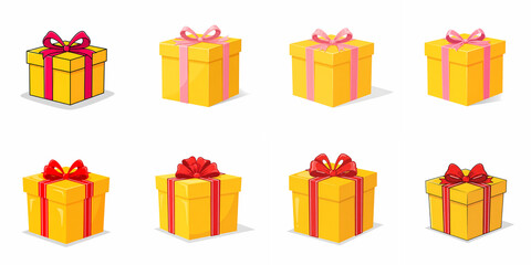set of colorful gift boxes